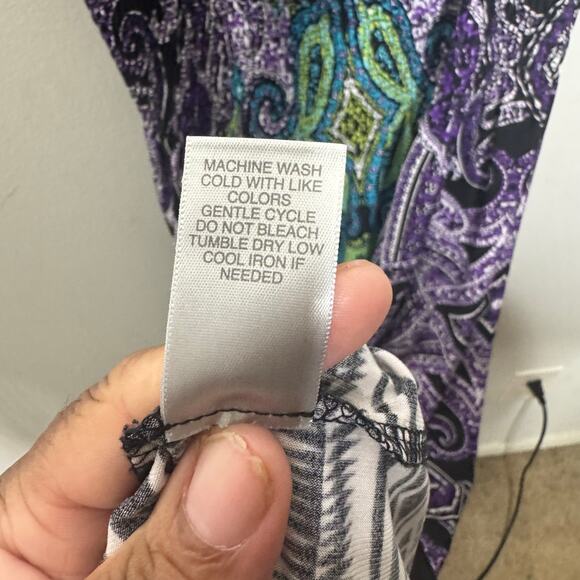 Avenue Maxi Dress 18/20 Paisley Print Sleeveless V-Neck Stretch Boho Summer - Picture 7 of 12